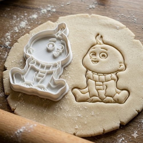 Emporte-piece bebe super-heros 8 cm - moule a biscuit artisanal