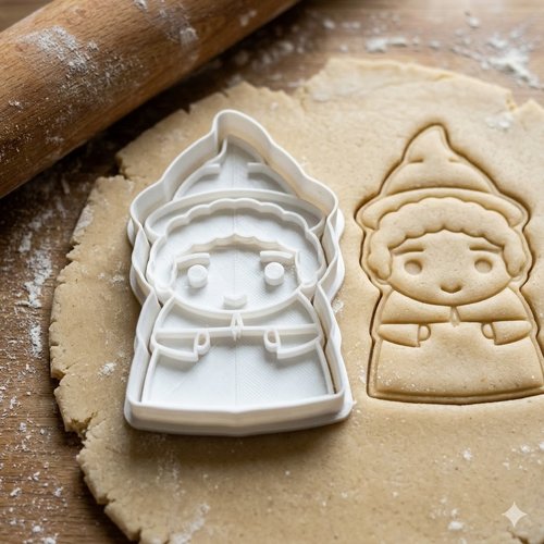 Emporte-piece magicien 8 cm - moule a biscuits artisanal noir