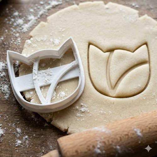 Emporte-piece tulipe 8 cm - moule de patisserie artisanale noir