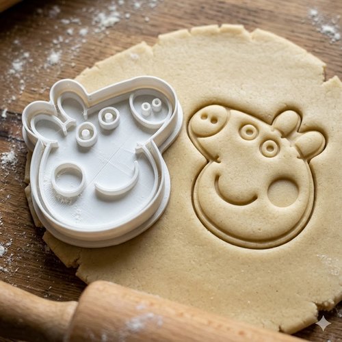 Emporte-piece cochon peppa 8cm pour biscuits et pate a sucre