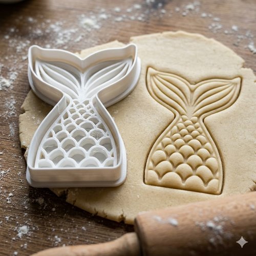 Emporte-pièce queue de sirène 8 cm - moule à biscuit artisanal