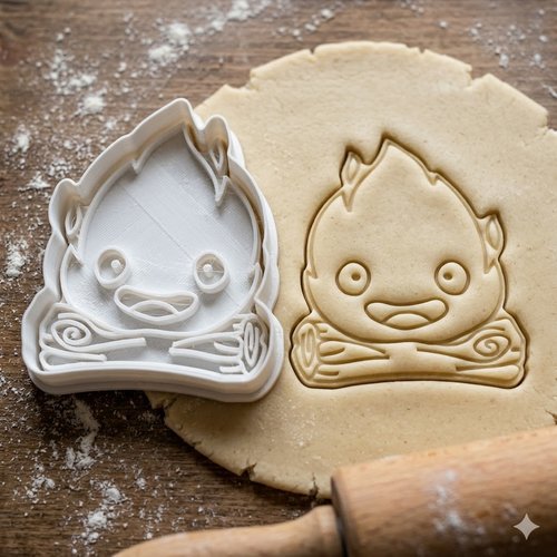 Emporte-piece calcifer petit feu - moule biscuit artisanal 8 cm