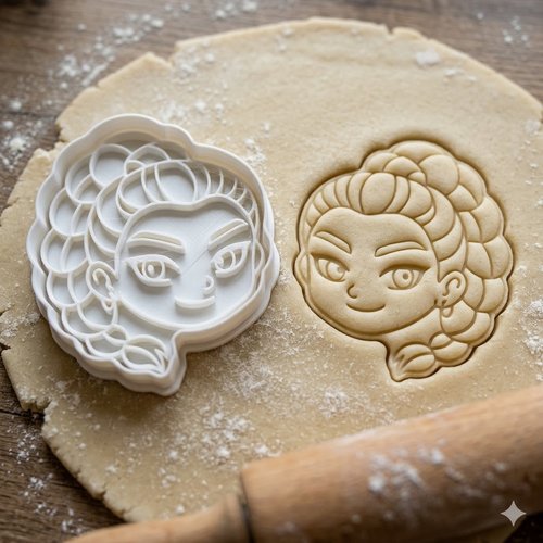 Emporte-pièce princesse guerrière 8 cm - moule à biscuit artisanal