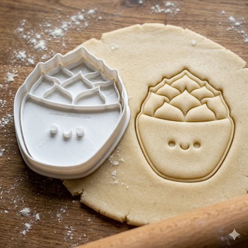 Emporte-piece succulente kawaii 8 cm - moule biscuit artisanal