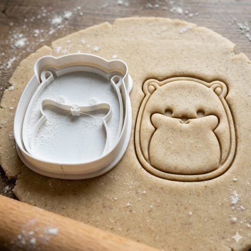 Emporte-pièce hamster kawaii 8 cm - moule à biscuit artisanal noir