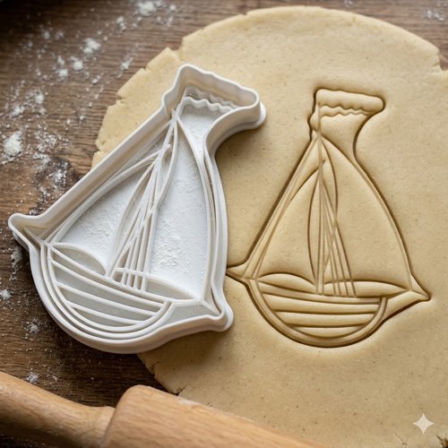 Emporte-pièce bateau voilier 8 cm - moule à biscuit artisanal