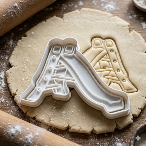 Emporte-pièce toboggan 8 cm - moule à biscuit artisanal noir