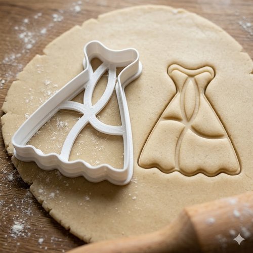 Emporte-piece robe de mariee 8 cm - moule pour biscuit et pate a sucre