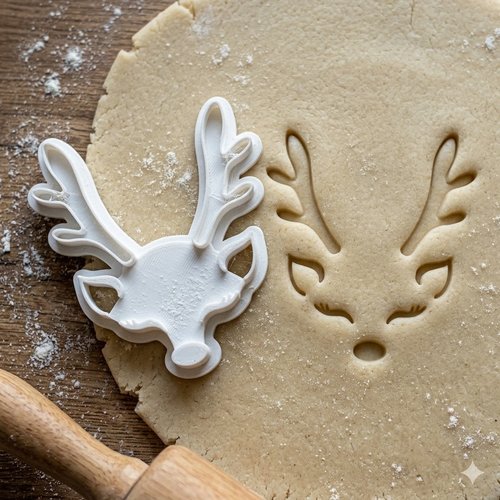 Emporte-piece renne noel 8 cm - moule a biscuit artisanal