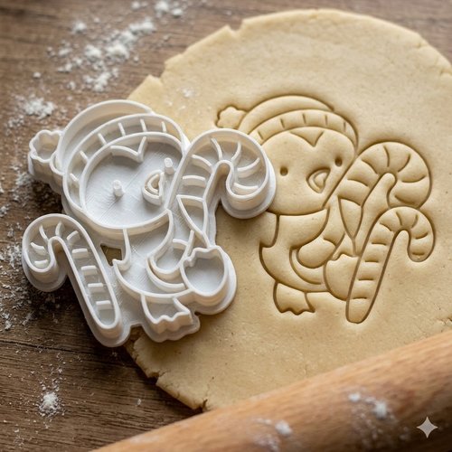 Emporte-piece pingouin et sucre d orge 8 cm - moule biscuit artisanal