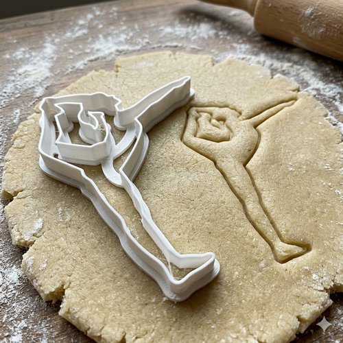 Emporte-piece danseuse de gymnastique 8 cm pour biscuits et patisserie