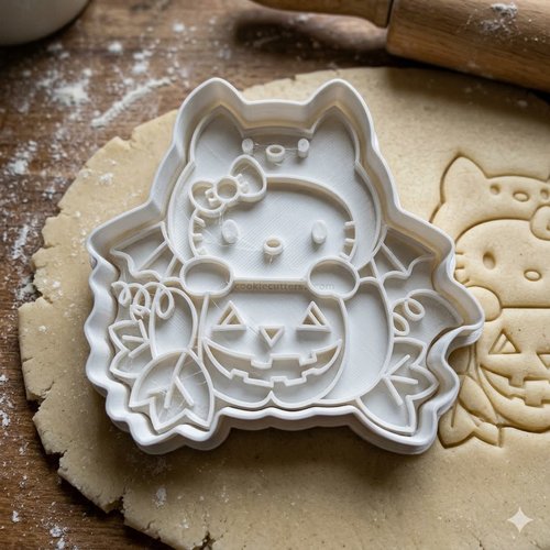 Emporte-pièce halloween hello kitty et citrouille - moule biscuits 8cm