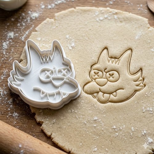 Emporte-piece chat cartoon 8 cm - moule a biscuits artisanal noir