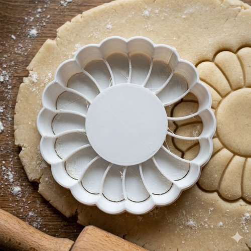 Emporte-piece fleur 8 cm - moule a biscuit artisanal noir