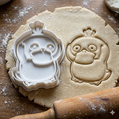 Emporte-piece psyduck canarticho - moule biscuit 8 cm artisanat noir