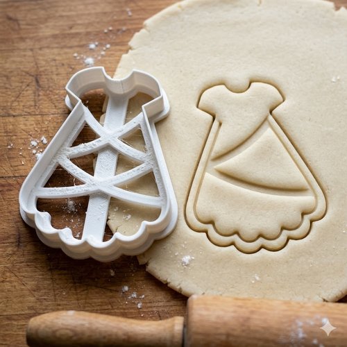 Emporte-piece robe de princesse 8 cm - moule a biscuit artisanal