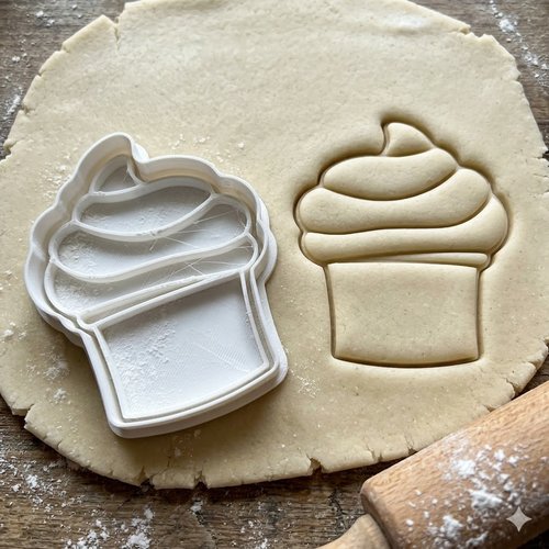 Emporte-piece cupcake 8 cm - moule a biscuits et pate a sucre noir