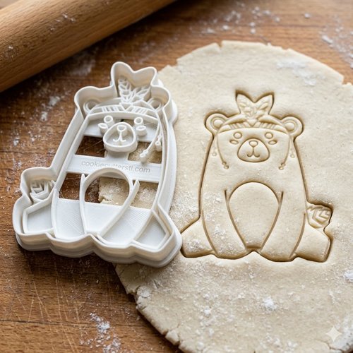 Emporte-piece ours boheme 8 cm - moule a biscuit artisanal
