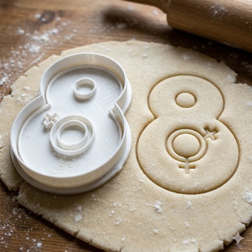 Emporte-pièce 8 mars journée de la femme - moule biscuit artisanal 8cm