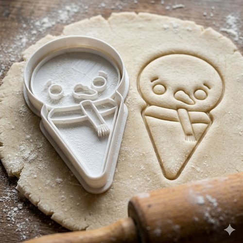 Emporte-pièce bonhomme de neige avec écharpe - moule biscuit 8 cm