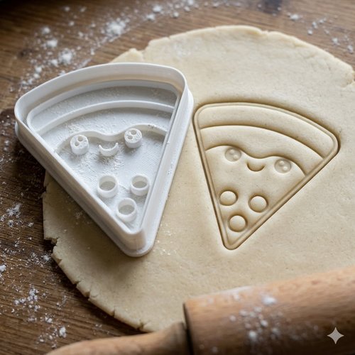 Emporte-pièce pizza kawaii 8 cm - moule à biscuit artisanal
