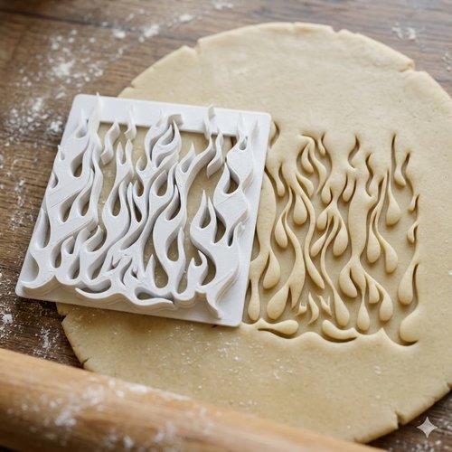 Emporte-pièce flammes 8 cm - moule à biscuit artisanal noir