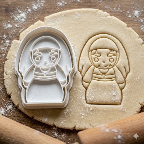 Emporte-piece religieuse nonne - moule a biscuits artisanal 8 cm