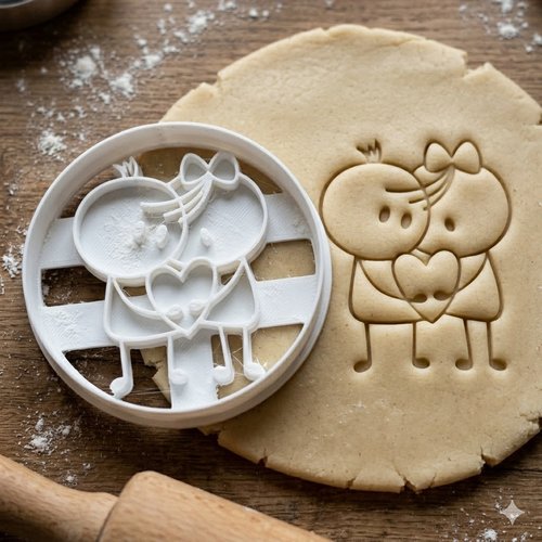 Emporte-piece couple amoureux 8 cm - moule biscuits saint-valentin