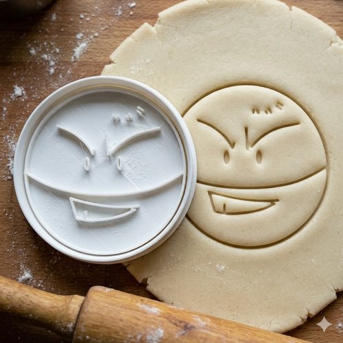 Emporte-piece visage manga 8 cm - moule a biscuit artisanal noir