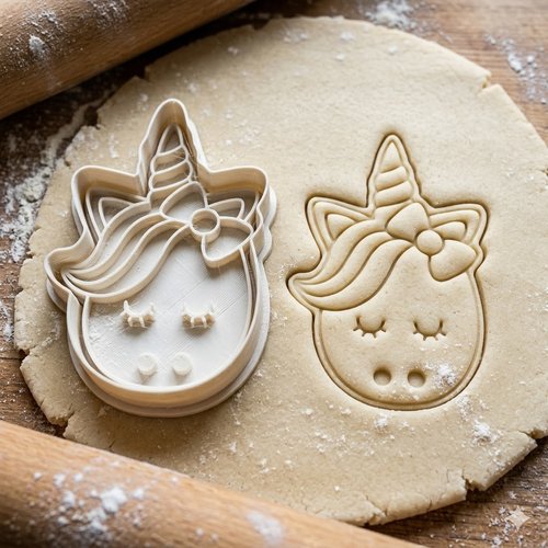 Emporte-piece licorne avec noeud 8 cm - moule patisserie artisanale