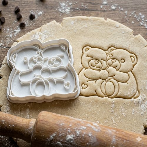 Emporte-piece biscuits oursons amoureux 8 cm - moule patisserie