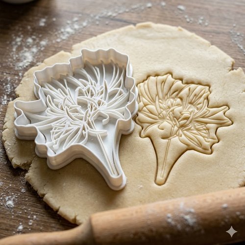 Emporte-pièce lys araignée 8 cm - moule à biscuits artisanal noir