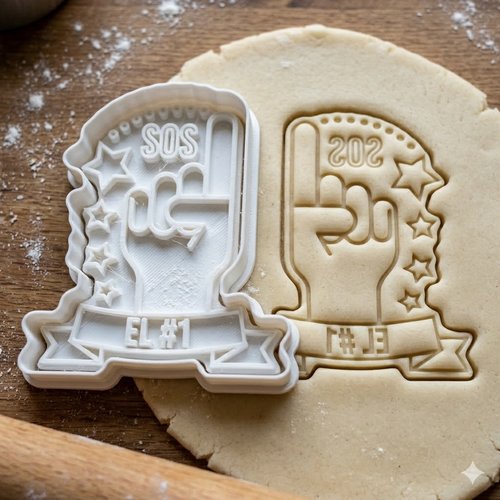 Emporte-pièce main supporteur n°1 pour biscuits et pâte à sucre - 8 cm