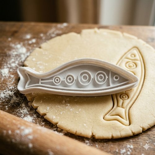 Emporte-piece poisson artisanal 8 cm - moule a biscuits noir