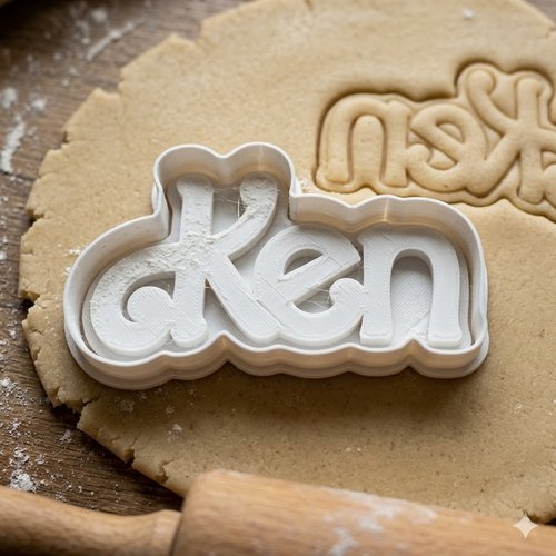 Emporte-piece prenom ken 8 cm - moule a biscuit personnalisable noir