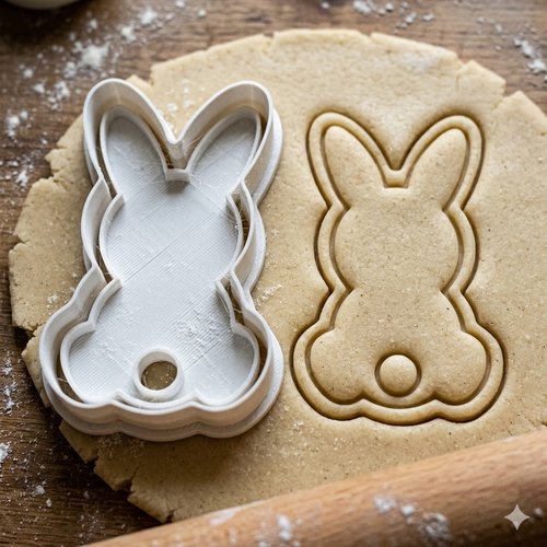 Emporte-pièce lapin de pâques 8 cm - moule biscuit artisanal noir