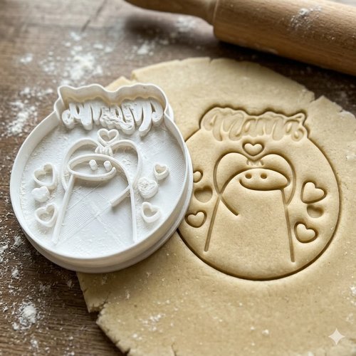 Emporte-piece mama avec personnage et coeurs - moule biscuit 8 cm