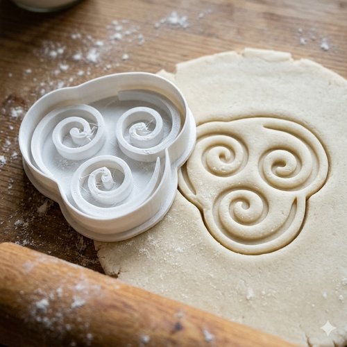 Emporte-piece spirale nuage 8 cm - moule a biscuit artisanal noir