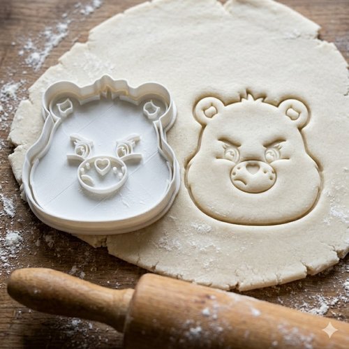 Emporte-pièce ours grincheux 8 cm - moule à biscuit artisanal noir