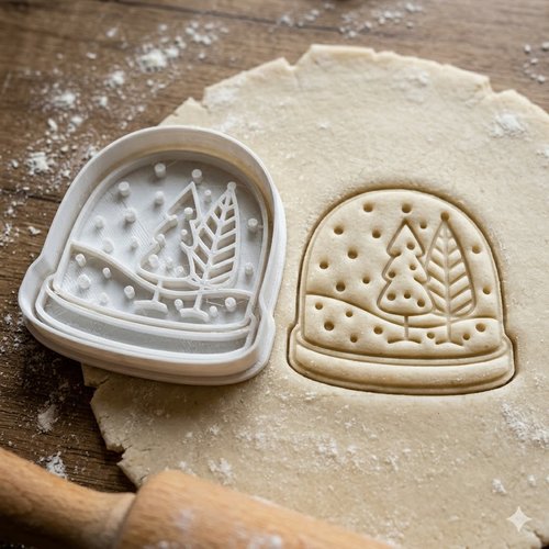 Emporte-piece boule de neige de noel 8 cm pour biscuits et patisserie
