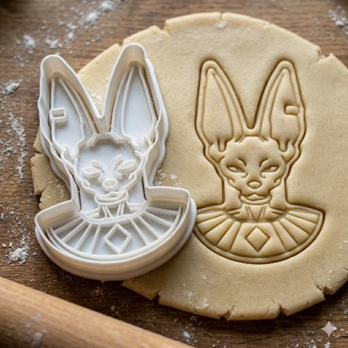 Emporte-pièce beerus dragon ball z - moule biscuit artisanal 8 cm