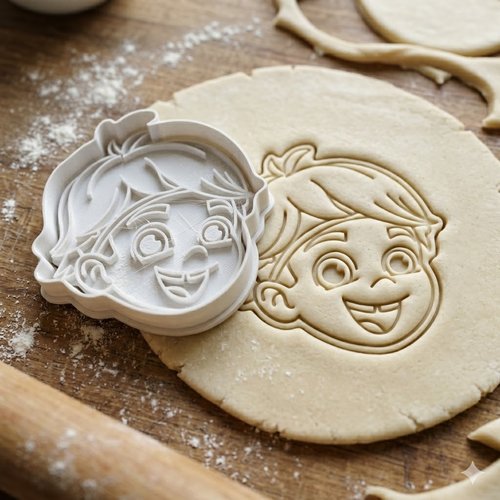 Emporte-piece visage enfant 8 cm - moule biscuit artisanal