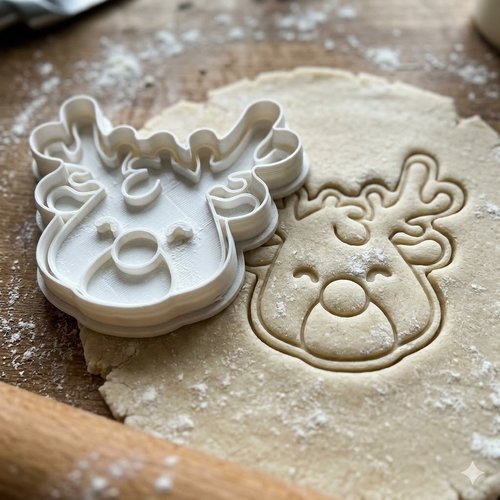 Emporte-pièce renne de noël 8 cm - moule biscuit pâtisserie artisanale