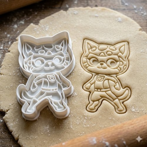 Emporte-piece chat super-heros 8 cm - moule patisserie artisanale