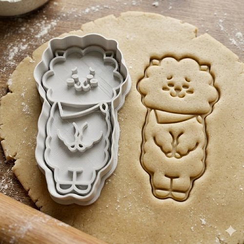 Emporte-pièce mouton kawaii 8 cm - moule à biscuits artisanal