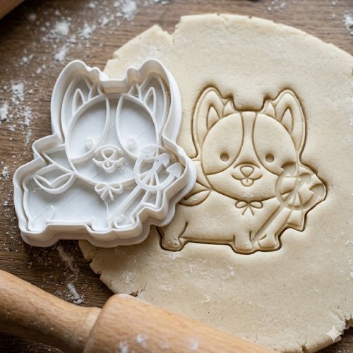 Emporte-piece corgi 8 cm - moule a biscuit artisanal pour patisserie