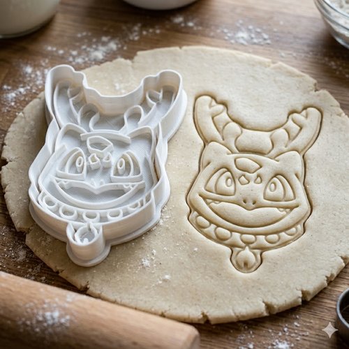 Emporte-piece monstre cerf 8 cm - moule a biscuit artisanal noir