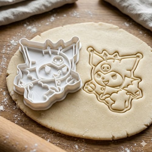 Emporte-piece kuromi 8 cm - moule a biscuit artisanal noir