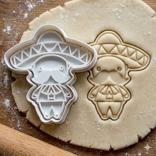 Emporte-pièce mexicain au sombrero 8 cm - moule à biscuit artisanal