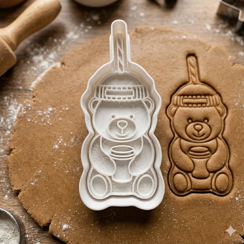 Emporte-pièce ours gobelet 8cm - moule biscuits pâtisserie artisanale